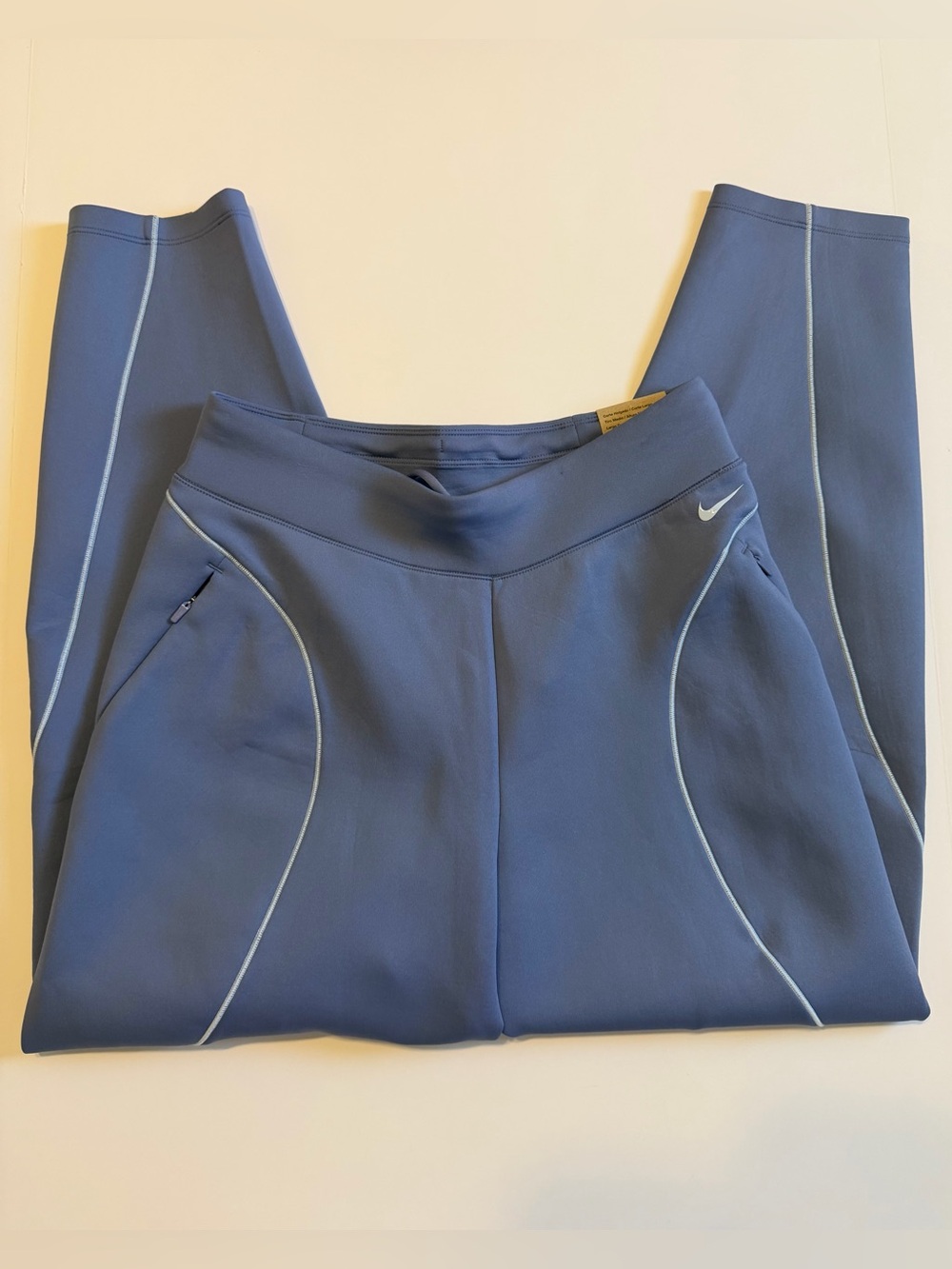 Nike Women's Slate Blue Performance Leggings with Reflective Piping